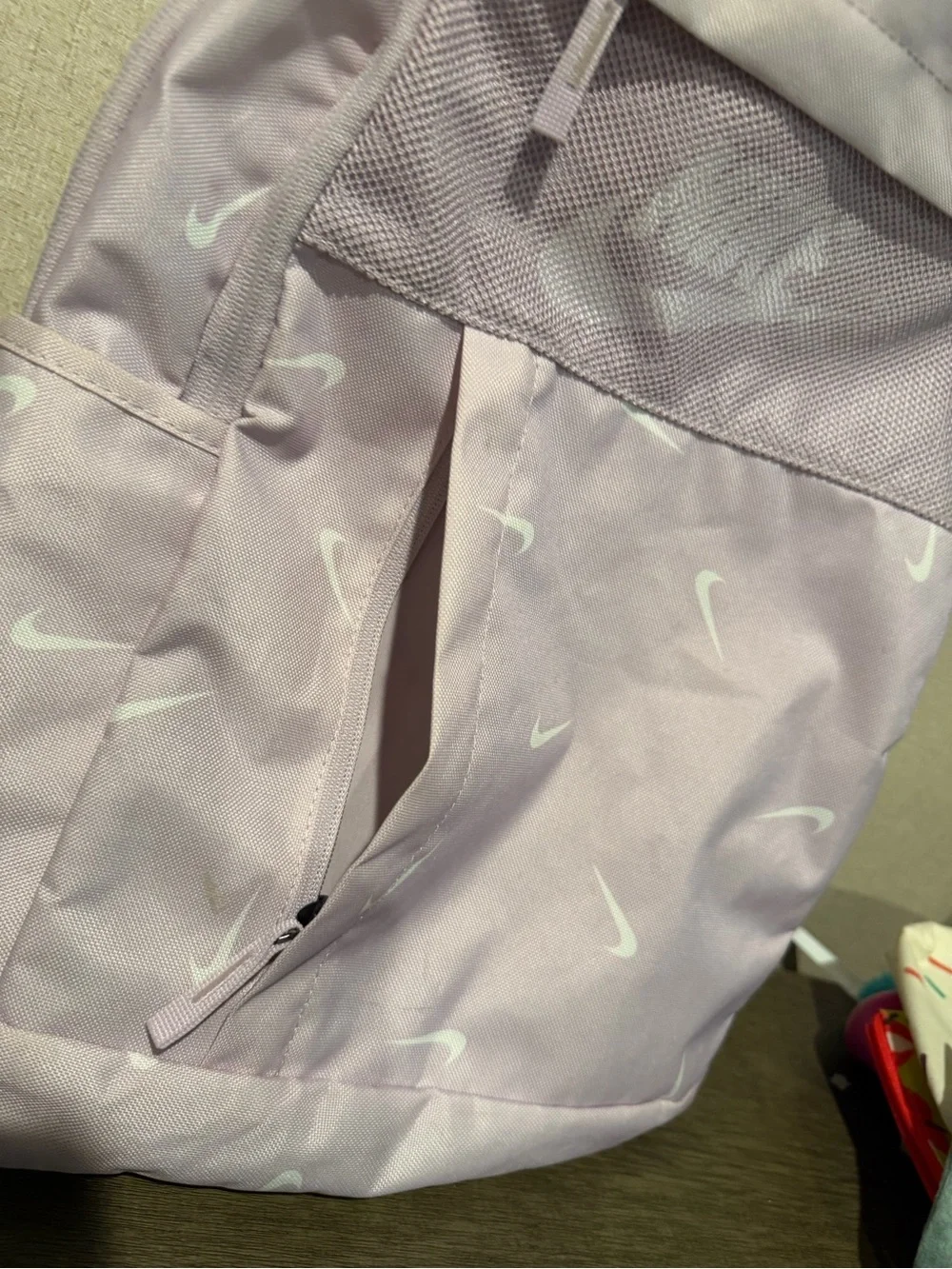 Nike Lilac and White Swoosh Backpack